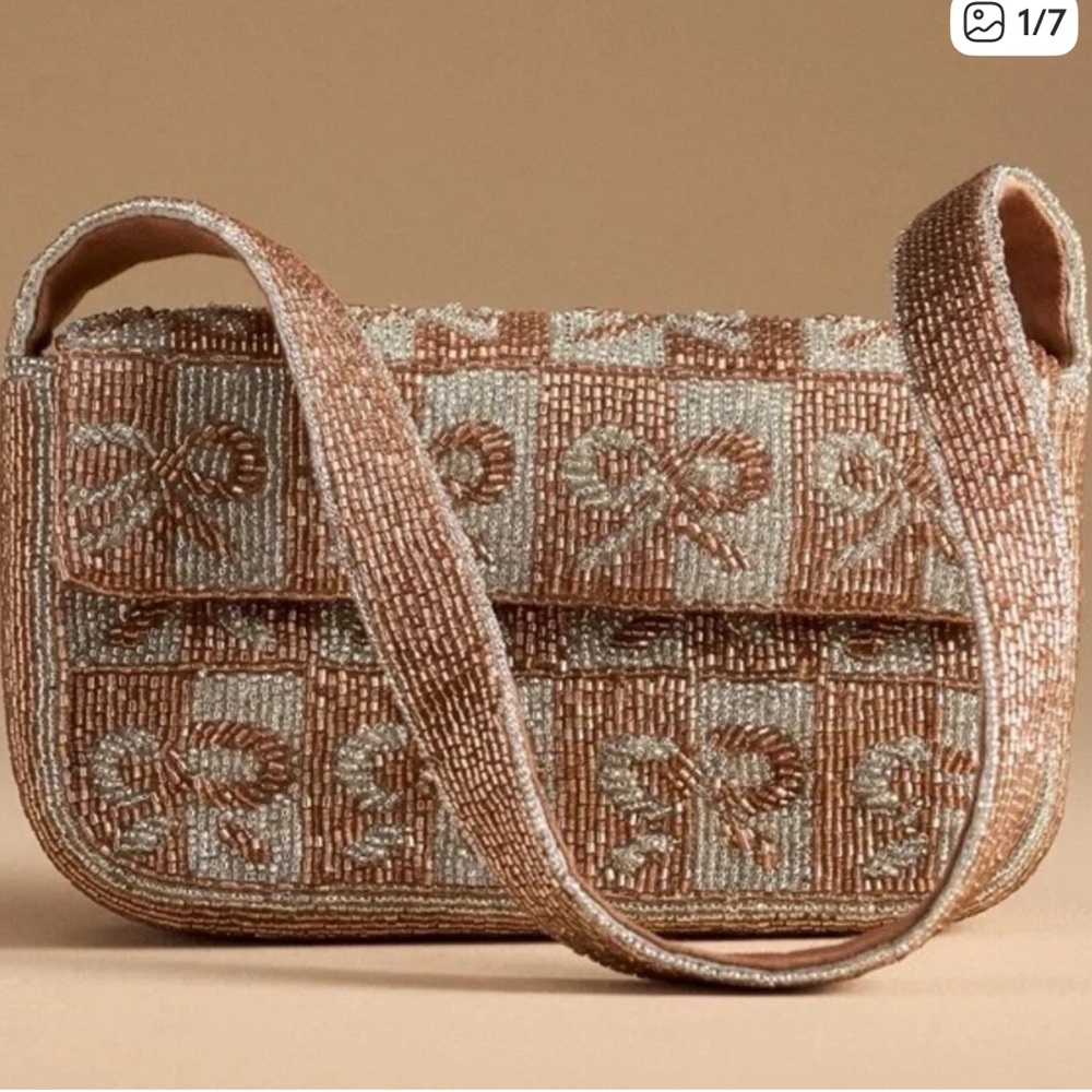 Anthropologie Fiona beaded bow bag new with tags